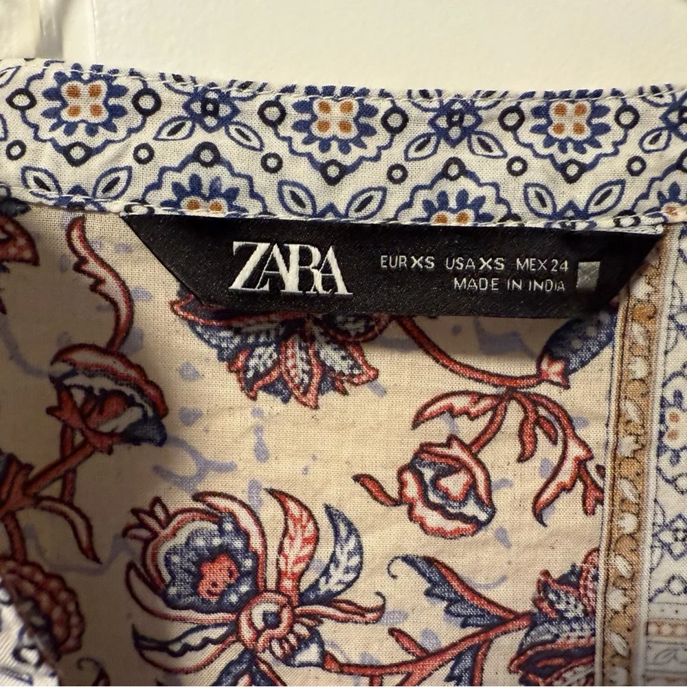 Zara Multicolor Patchwork Long Sleeve Dress - Picture 4 of 4